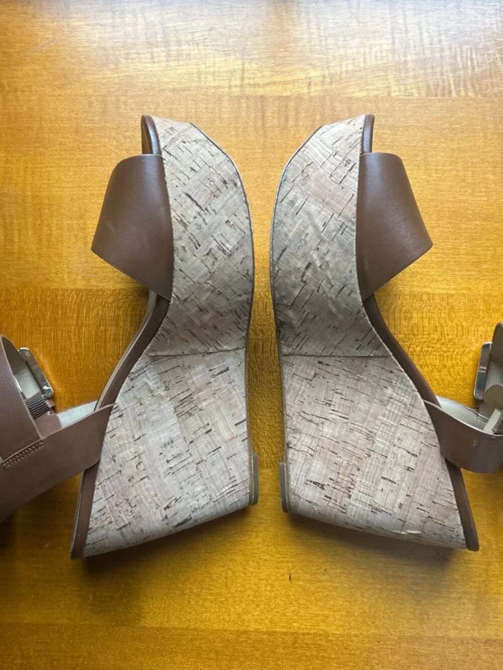 Michael Kors Brown & Tan Leather Wedges